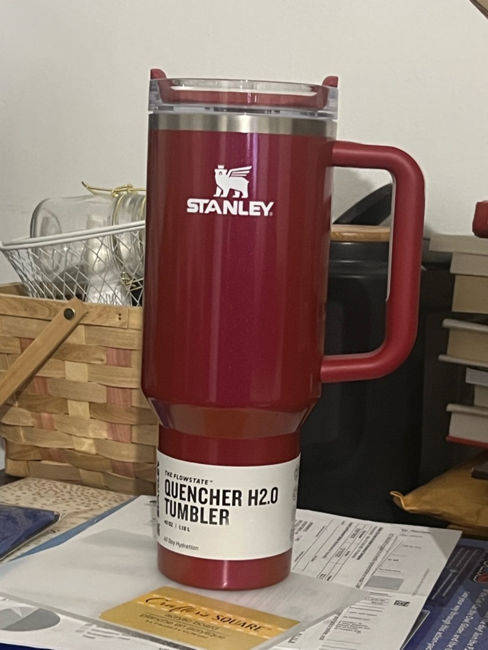 Stanley Red Insulated Travel Mug with Handle